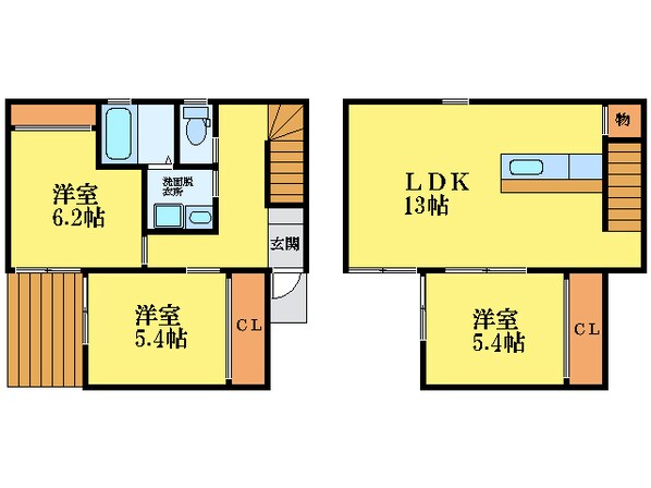 キューブ名方の物件間取画像